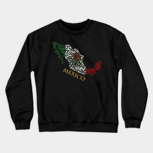 Mexico Outline Maze & Labyrinth Crewneck Sweatshirt